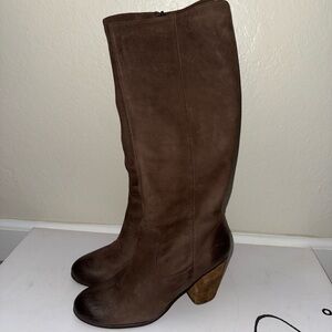 Brown Leather Knee-High Boots